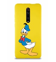 Xiaomi Mi 9T Soft Premier Kapak Donald Duck-D Tasarımlı Silikon Kılıf - Sarı (Şeffaf)