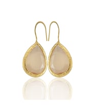 Kadir Jewellery 22 Ayar Altın Kaplama Damla Taşlı Küpe -El İşçiliği Ve Hipoalerjenik Küpe