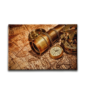 Dürbün Pusula Ve Harita Canvas Tablo HAY129