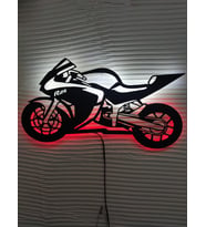 motor r25 led ışıklı ahşap tablo