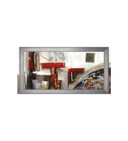 Soyut Şekiller Motifli Kanvas Tablo 50 x 70 cm Silver Çerçeve