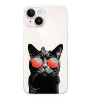 PrintiFy iPhone 14 ile Uyumlu Kedi 3 Kamera Korumalı Şeffaf Kılıf