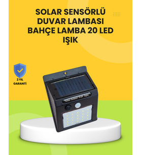 Güneş Paneli ile Şarj Olan 20 LED Dış Mekan Hareket Sensörlü Lamba