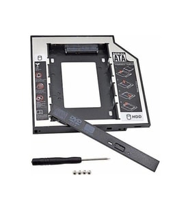 Gabble Dvd Yuvasına Takılan Ssd Hdd Kutusu 12.7 mm Hdd Caddy Kızak (Gri)