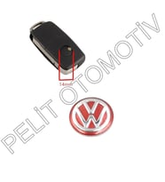 Volkswagen Anahtar Logosu (1 Adet 14MM) 3B0837891 Kırmızı