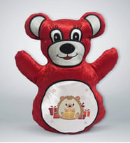 BK Gift Sevimli Kirpi Tasarımlı Kırmızı Ayıcık Yastık-5
