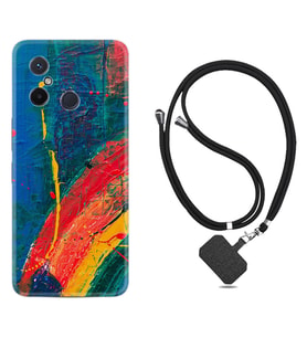 Xiaomi Redmi 12C Kılıf Silikon Boyun Askılı İpli Desenli Silikon Ressam Sulu Boya 1600