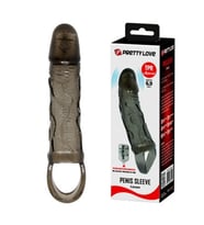 Titreşimli Penis Kılıfı 3cm Dolgulu Uzatmalı Prezervatif Vibratör