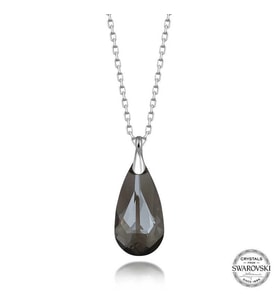 Swarovski Crystal Taşlı Damla Gümüş Kadın Kolye