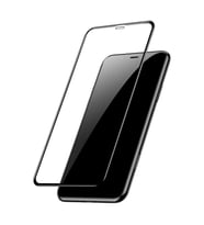 Apple iPhone 11 Pro Max Uyumlu Zore Kenarları Kırılmaya Dayanıklı Cam Ekran Koruyucu (Siyah)