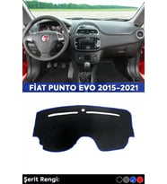 Fiat Punto Evo 2015-2021 3d Torpido Koruma Kılıfı - Ön Göğüs Kaplama - Mavi Şerit