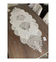 Salon Takımı 5 Parça Keten Dantelli