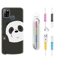 INFINIX Smart 4 5 6 Zero 8 S5 Pro Kılıf Kablo Koruma Spiral Silikon Hello Panda 1709