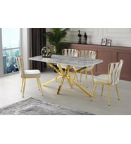 Çapraz High Gloss Yemek Masası 90*160 cm