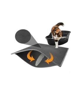 Pribor Kedi Tuvalet Önü Elekli Kum Paspası 60x40 cm (Siyah)
