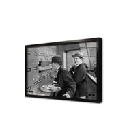 Siyah Beyaz Charlie Chaplin Çerçeveli Cam Tablo