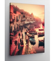 Kanvas Tablo Sahil Kasabası