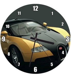 Cakatablo Sarı Siyah Bugatti Veyron Eb 164 Duvar Saati
