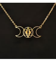 Kişiye Özel 925 Ayar Gümüş Wicca Moon Sembol Kolye