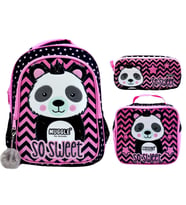 Aliyosso Muggle Panda 3'lü Okul Çanta Seti