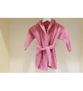Ender Home Bebek Bornozu Çocuk Bornozu Bukle Pamuklu Kapşonlu Bornoz 3-4 Yaş-Pembe