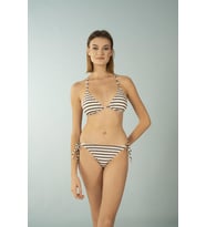 Estiva Parlak Üçgen İpli Bikini Takımı - Çizgili