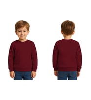 Unisex Düz Baskısız Çocuk Sweatshirt  3 İplik Şardonlu Kumaş (Bordo)