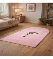 Seccade Namaz Halısı Yıkanabilir Kaymaz Taban Peluş 70x120 CM Pembe
