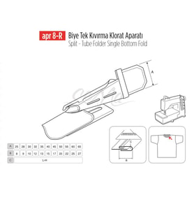 Biye Tek Kıvırma Klorat(Etek) Apara 45x17mm / APR 8-R