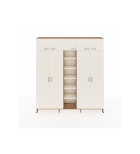 Arges Gardrop 18 Raflı 9 Kapaklı 220x30x243 Çam-Aytaşı