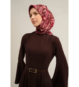 Armine Twill İpek Eşarp 9323D ( Somon-Beyaz-Nude)