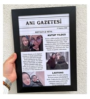 ÇERÇEVELİ Kişiye Özel Anı Gazetesi, Sözler ve Fotoğraf ile Tasarlanmış Eşsiz Poster (A4 boyutunda)
