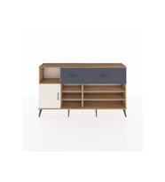 Arges Konsol 6 Raflı 2 Çekmeceli Tek Kapaklı  176x30x99 Çam-Aytaşı/Antrasit