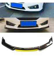 Honda City Sarı Renkli Şeritli Dilli Ön Lip 4 Prç Parlak Siyah ABS