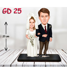 Kişiye Özel Ahşap Biblo - Gelin Damat Biblo 6 ( 3D Biblo )