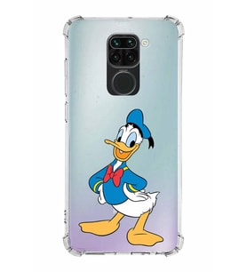 Xiaomi Redmi Note 9 Köşe Korumalı Antişok Kapak Donald Duck Tasarımlı Şeffaf  Kılıf