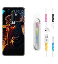 Oppo Reno 2Z 4 Lite 4 Pro 5 6 7 A31 Kılıf Kablo Koruma Spiral Silikon Karga 1616