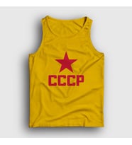 Presmono Unisex Sarı Red CCCP Sovyetler Birliği Atlet 267388tt (Sarı)