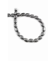 Hematit Doğal Taş Parlak Füme Bombeli Oval Kesim 6x8mm Dizi [AA]