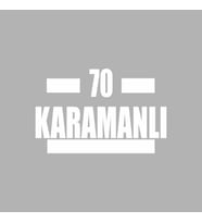 70 Karamanlı Araba Sticker siyah 16x9 CM (Beyaz)