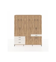 Hyperion Dolap 8 Raflı 4 Çekmeceli 3 Askılı 220x44x243 Çam-Çam/Aytaşı