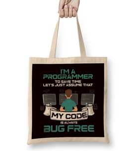 Programmer Coder Debugging Software Computer Science Coding Bez Çanta Uzun Saplı
