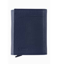 Hakiki Deri Unisex Mekanizmalı Cüzdan 626MG - Lacivert