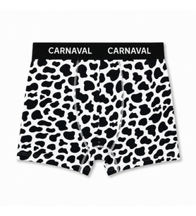 CARNAVAL İnek Benekli Premium Pamuklu Erkek Boxer -Siyah Beyaz Renkli