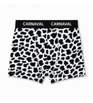 CARNAVAL İnek Benekli Premium Pamuklu Erkek Boxer -Siyah Beyaz Renkli