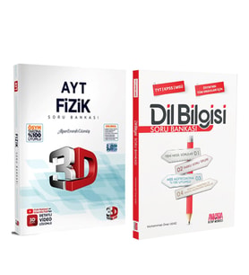 3D AYT Fizik ve AKM Dil Bilgisi Soru Bankası Seti 2 Kitap