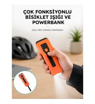 Mey İthalat® 5000 mAh Bataryalı Bisiklet Farı COB Çakar Çok Fonksiyonlu Yeni Nesil