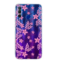PrintiFy Huawei Honor 20 Lite Uyumlu Kamera Korumalı Floral Pembe Tasarımlı Şeffaf  Kılıf