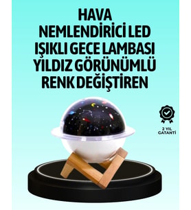 Usb İle Çalışan Projektörlü Aromaterapi Nemlendirici Masaüstü Kullanım İçin Uygun