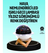 Usb İle Çalışan Projektörlü Aromaterapi Nemlendirici Masaüstü Kullanım İçin Uygun